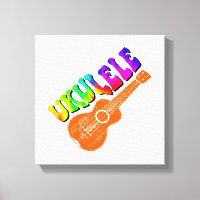 Ukulele Tie Dye Groovy Text Art