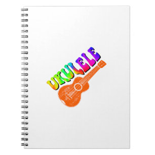 Ukulele Tie Dye Groovy Text Art Notebook