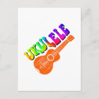 Ukulele Tie Dye Groovy Text Art