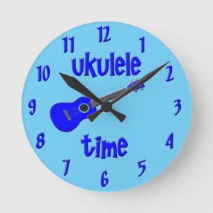ukulele time round clock