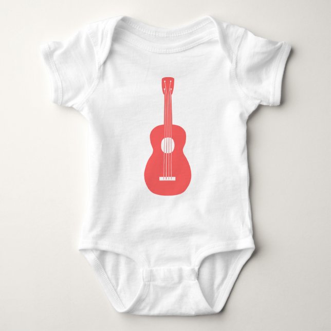 Ukulele - Tropical Pink Baby Bodysuit (Front)