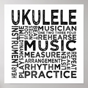 Ukulele Typography Poster