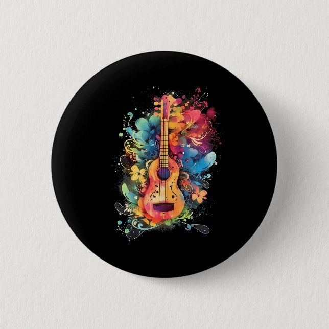 Ukulele Uke Player Guitarist Ukelele Guitar 6 Cm Round Badge (Front)