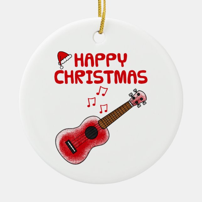 Ukulele Uke Player Musician Christmas Ornament (Front)