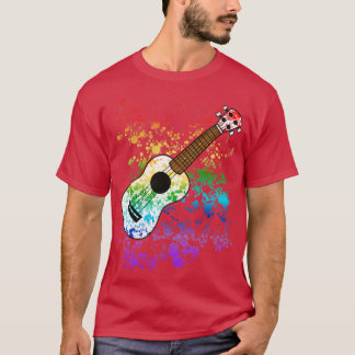 Ukulele Ukulelist Rainbow Colours Uke Player Music T-Shirt