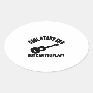 Ukulele vector designs oval sticker