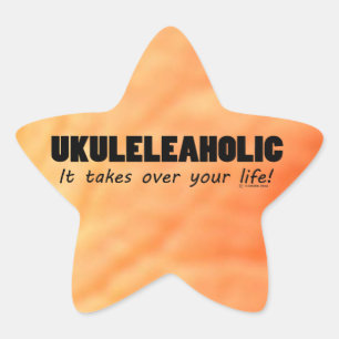 Ukuleleaholic Life Star Sticker