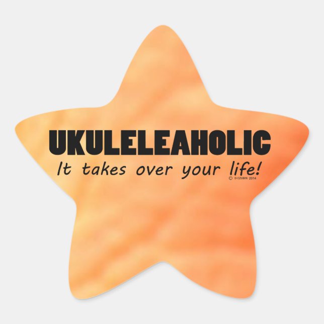 Ukuleleaholic Life Star Sticker (Front)