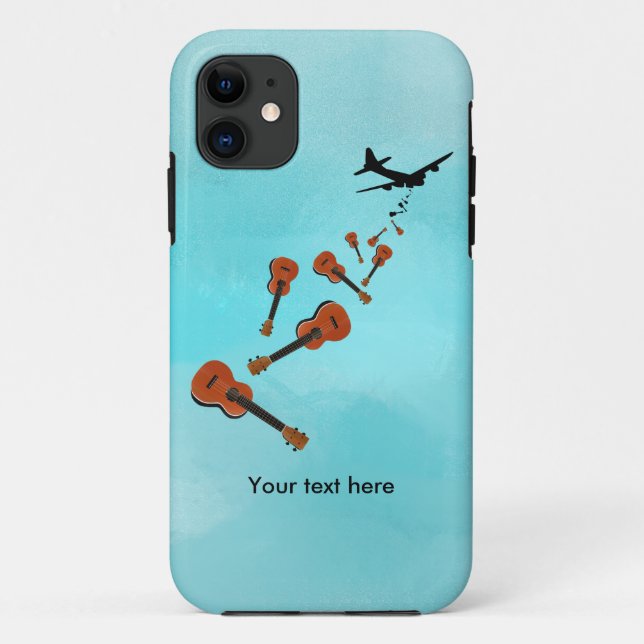 Ukuleles dropping from and aeroplane Case-Mate iPhone case (Back)