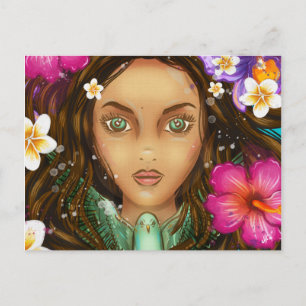 Ukuli'li ka Pua Tropical Hawaiian artwork postcard