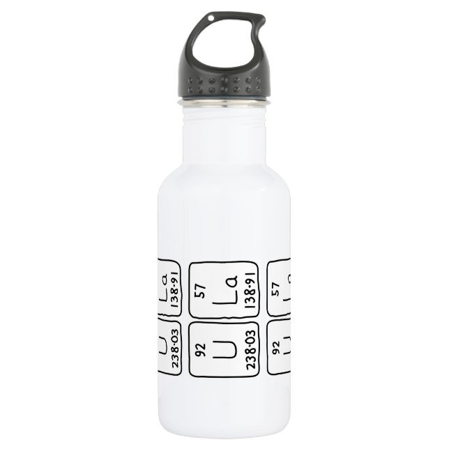 Ula periodic table name water bottle (Front)