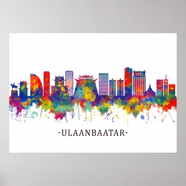 Ulaanbaatar Mongolia Skyline Poster (Front)
