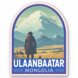 Ulaanbaatar Mongolia Travel Art Vintage