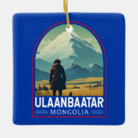 Ulaanbaatar Mongolia Travel Art Vintage