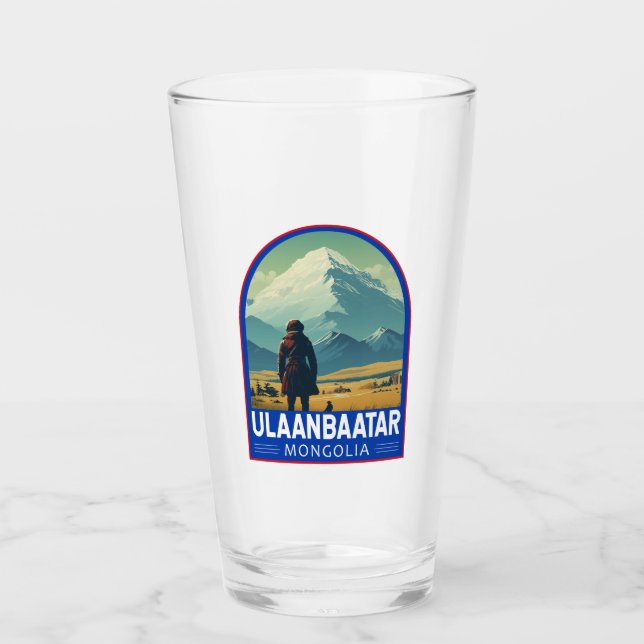Ulaanbaatar Mongolia Travel Art Vintage Glass (Front)