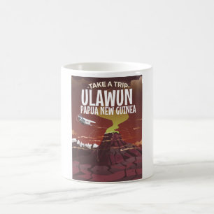 Ulawun Papua New Guinea vintage cartoon poster Coffee Mug