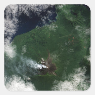 Ulawun Volcano of New Britain Summit Square Sticker