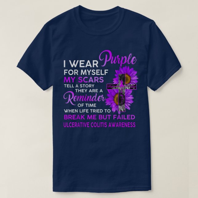 Ulcerative Colitis Awareness I Wear Purple For Mys T-Shirt (Design Front)
