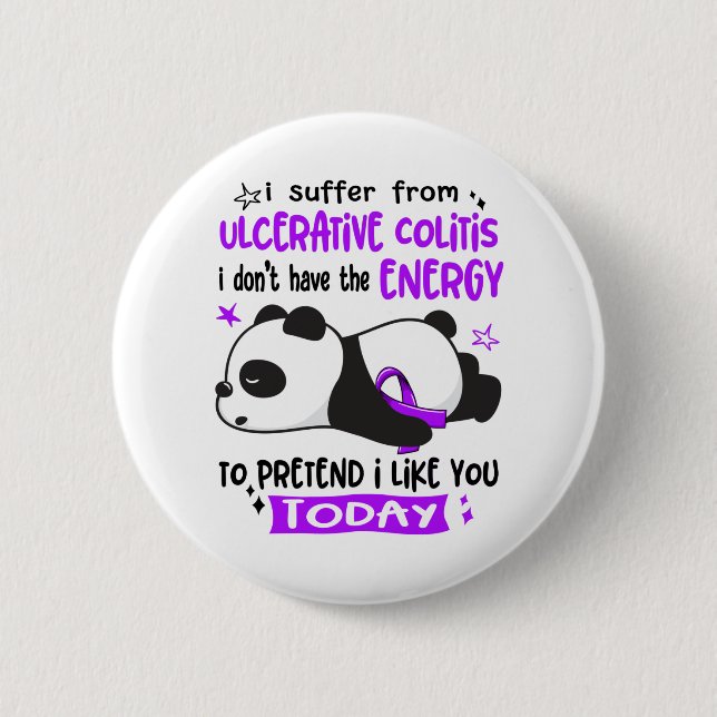 Ulcerative Colitis Awareness Month Ribbon Gifts 6 Cm Round Badge (Front)