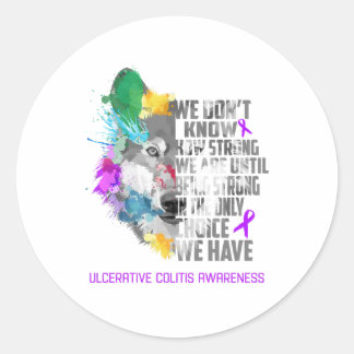 Ulcerative Colitis Awareness Ribbon Support Gifts Classic Round Sticker