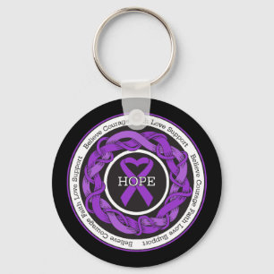 Ulcerative Colitis Hope Intertwined Ribbon Key Ring