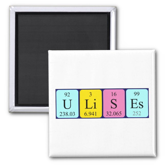 Ulises periodic table name magnet (Front)