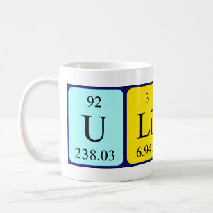 Ulises periodic table name mug