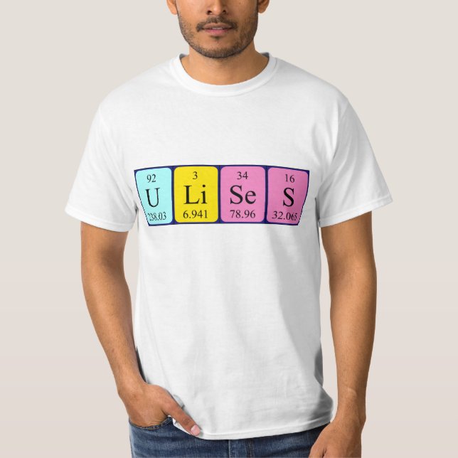 Ulises periodic table name shirt (Front)