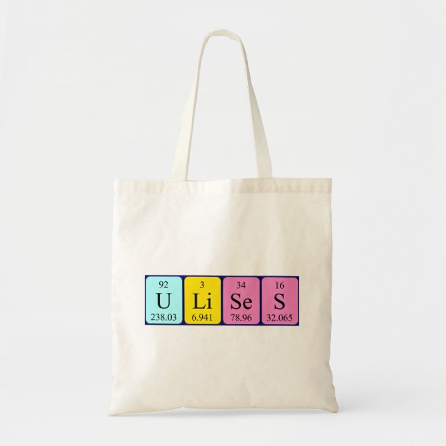 Ulises periodic table name tote bag (Front)