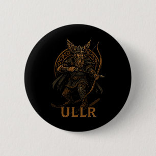 Ullr Norse God Of Archery And Skiing  6 Cm Round Badge