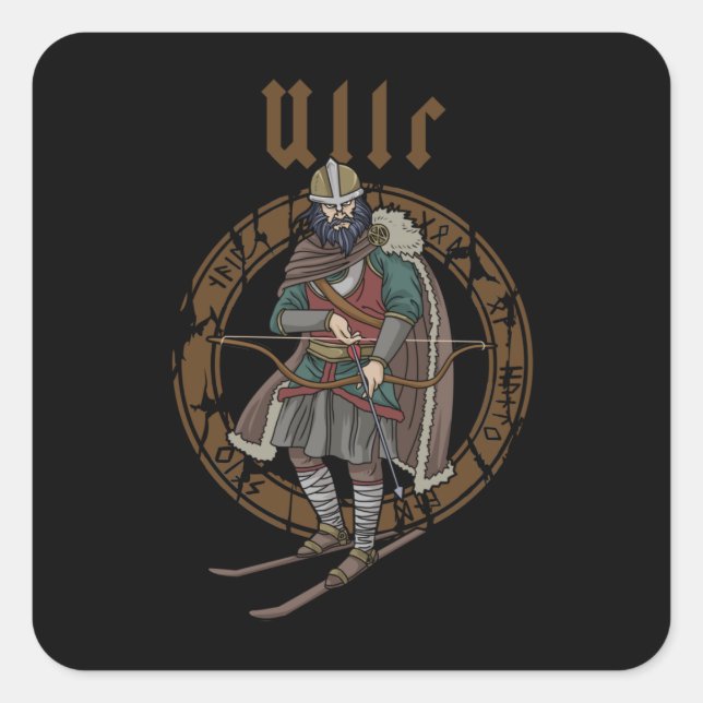 Ullr Ski Winter Sports Gifts Skiing Viking Square Sticker (Front)
