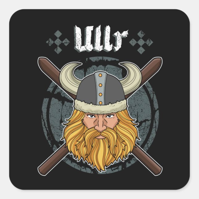 Ullr Ski Winter Sports Gifts Skiing Viking Ullr Square Sticker (Front)
