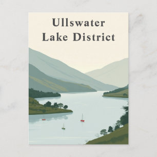 Ullswater, Lake District England Peaks Art Postcard