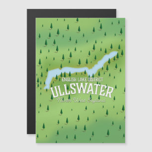 Ullswater lake district travel map poster.