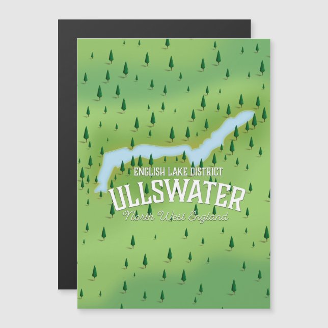 Ullswater lake district travel map poster. (Front/Back)