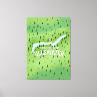 Ullswater lake district travel map poster.