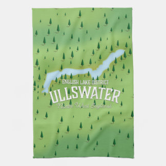 Ullswater lake district travel map poster. tea towel