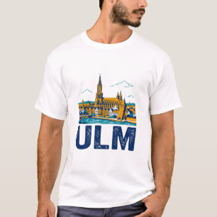 Ulm Germany City Skyline And Danube River T-Shirt