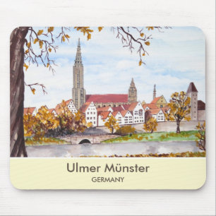Ulm Minster Germany Painting by Farida Greenfield Mouse Mat