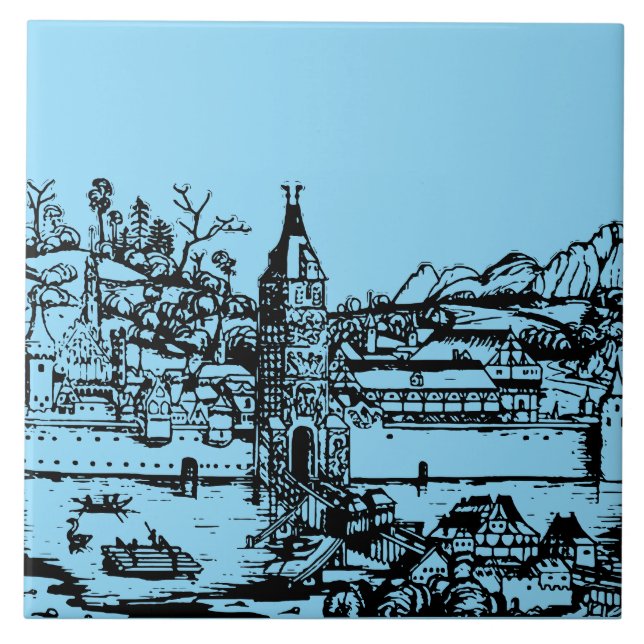Ulm town in Baden-Württemberg in Germany Tile (Front)