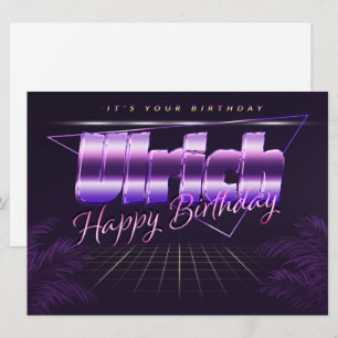 Ulrich Name Vorname lila retro Karte Geburtstag Card