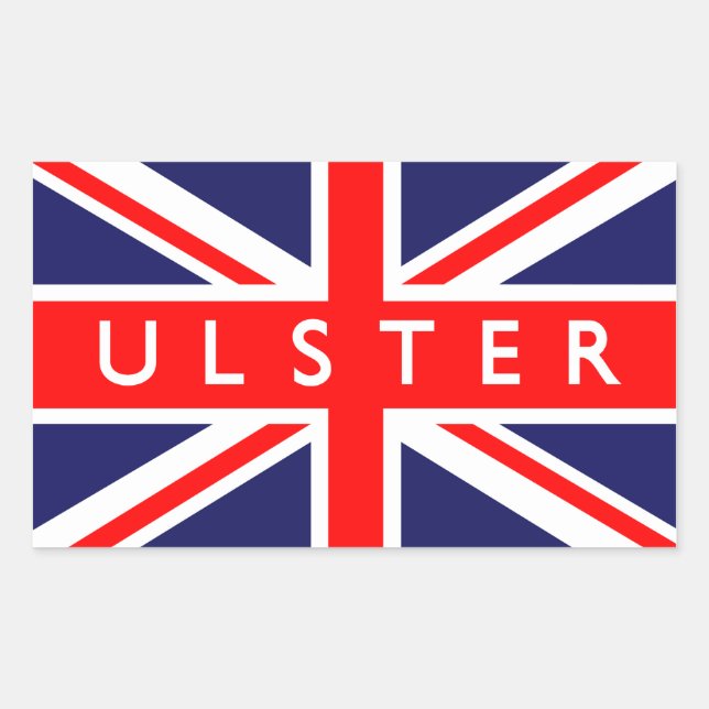 Ulster On British Flag Rectangular Sticker (Front)