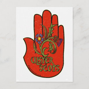 Ulster-Scots red hand design. Postcard