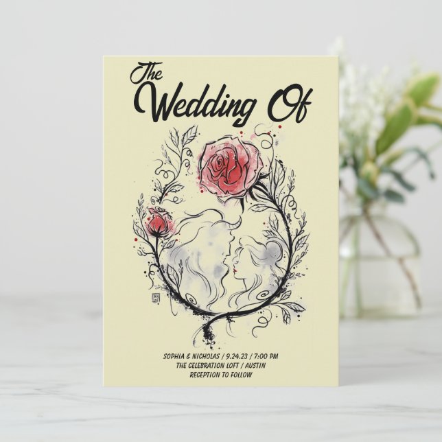 Ultil The Last Petal Falls Wedding Invitation (Standing Front)