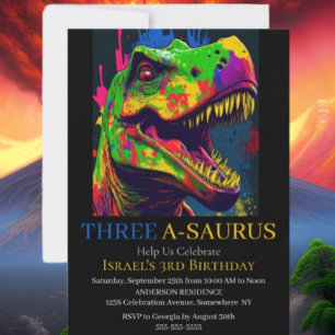 Ultimate Adventure with Dino Happy T-Rex Invitation
