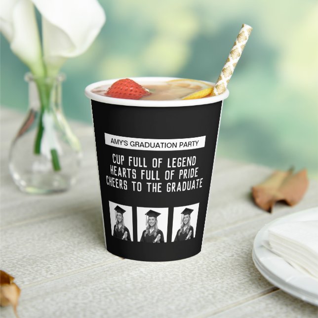 Ultimate Black and White Graduation Paper Cup (Insitu)