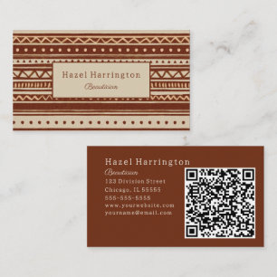 Ultimate Boho Business Card QR Code On The Back