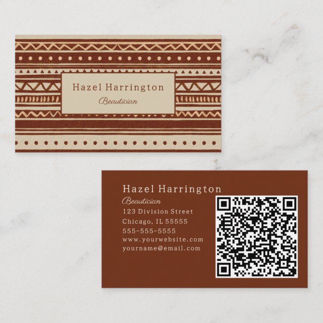 Ultimate Boho Business Card QR Code On The Back (Front/Back)