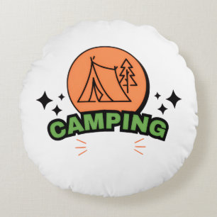 Ultimate Camping Adventure   Nature Escape & Outdo Round Cushion