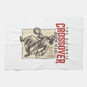 Ultimate Crossover Christian Basketball Vintage Tea Towel